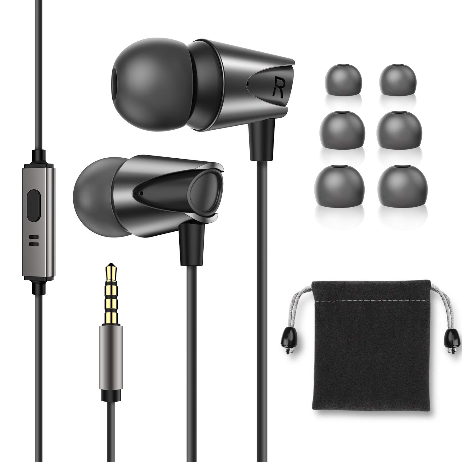 Book Cover in-Ear Headphones,Hi Res Stereo M17 Wired Earphones Comfortable Tangle Free Earbuds with Deep Bass for iPhone,iPod,Android Smartphones,MP3 Players,Tablets and All 3.5mm Audio Jack
