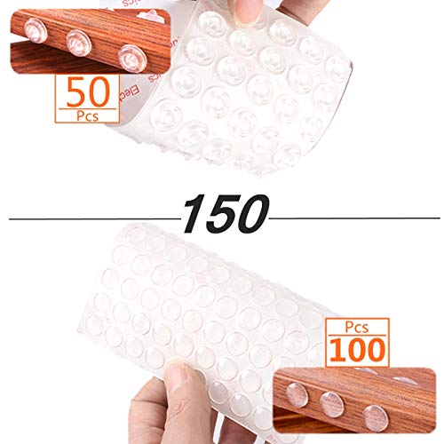 Book Cover Sound Dampening Cabinet Bumper Non Slip Adhesive Rubber Bumpers 150 PCS 2 Different Type Assorted Soft Close Door Drawer Dots Make Home Improvements Easier