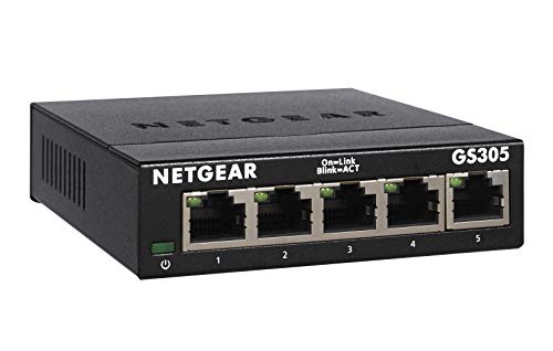 Book Cover NETGEAR 5-Port Gigabit Ethernet Unmanaged Switch (GS305) - Desktop, Sturdy Metal Fanless Housing