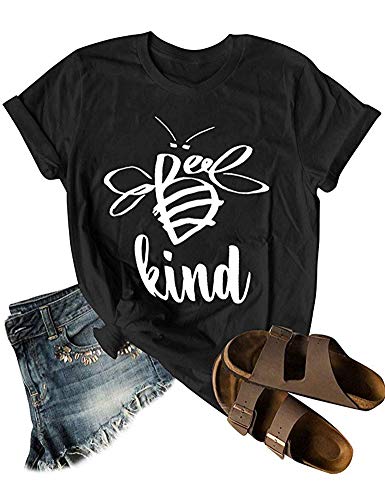 Book Cover Woxlica Womens Cute Bee Kind T Shirts Summer Short Sleeve Cotton Top Graphic Tee