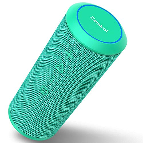 Book Cover Bluetooth Speaker, Zamkol Bluetooth Speakers Portable Wireless, 360 Degree Sound and 24W Enhanced X-Bass, Dual Pairing Loud Wireless Speaker, IPX6 Waterproof for Beach, Shower, Travel, Party-Teal