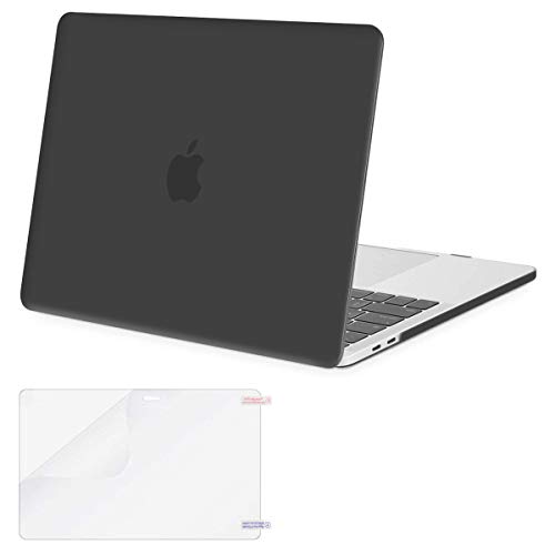 Book Cover MOSISO MacBook Pro 13 inch Case 2019 2018 2017 2016 Release A2159 A1989 A1706 A1708, Plastic Hard Shell Cover & Screen Protector Compatible with MacBook Pro 13 with/Without Touch Bar, Space Gray