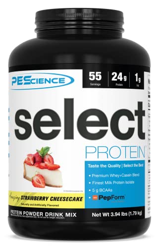Book Cover PEScience Select Low Carb Protein Powder, Strawberry Cheesecake, 55 Serving, Keto Friendly and Gluten Free