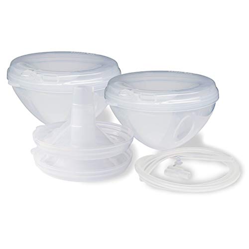 Book Cover Freemie Freemie Closed System Breast Milk Collection Cups, Pump With Your Clothes On, On The Go, Anywhere, Anytime!, Clear, 25Mm And 28Mm Funnels