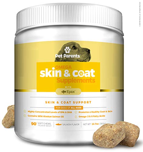 Book Cover Pet Parents USA Omega 3 for Dogs 4g 90c - Dog Skin Care & Fur Vitamins for Dogs, Skin Supplement for Dogs, Omega Dog Treats, EPA & Dog DHA, Anti Itch Dog, Dog Itch Relief, Epax + Salmon Oil for Dogs