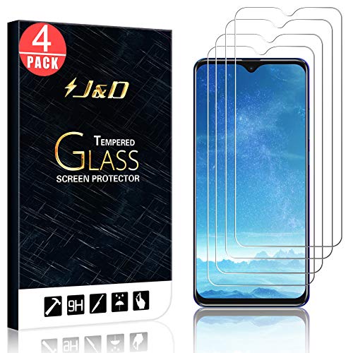 Book Cover J&D Compatible for 4-Pack BLU G9 Glass Screen Protector, [Tempered Glass] [Not Full Coverage] HD Clear Ballistic Glass Screen Protector for BLU G9 Screen Protector