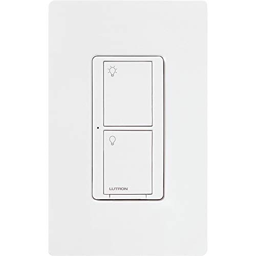 Book Cover Lutron Caseta Wireless Smart Lighting Switch for All Bulb Types and Fans, with Wallplate, 5A LED, 600W Incandescent/Halogen, PDW-5ANS-WH-A, White