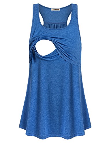 Book Cover Larenba Women's Maternity Loose Comfy Pull-up Nursing Tank Tops for Breastfeeding