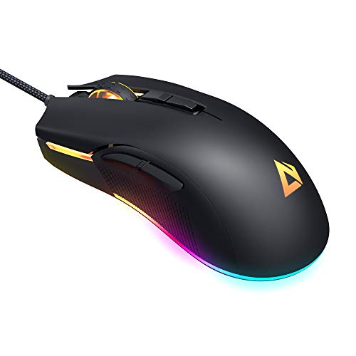 Book Cover AUKEY RGB Gaming Mouse, True 5000 DPI FPS Mouse with 16.8 Million Color, 6 Programmable Buttons, Ergonomic Design, High Precision Optical Mouse for PC and Laptop Gamers, Black