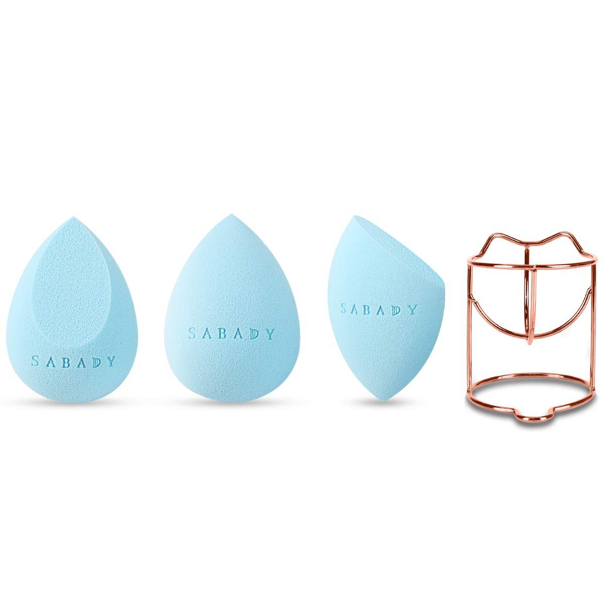 Book Cover SABADY 3+1 MAKEUP Beauty Sponge blenders Set With Travel Cases,RoseGold Holder, Multi-shaped,Durable,Soft,Latex-free Blending Sponges Perfect for Foundation,Powder&Cream,and All Skin Types(ROSE)