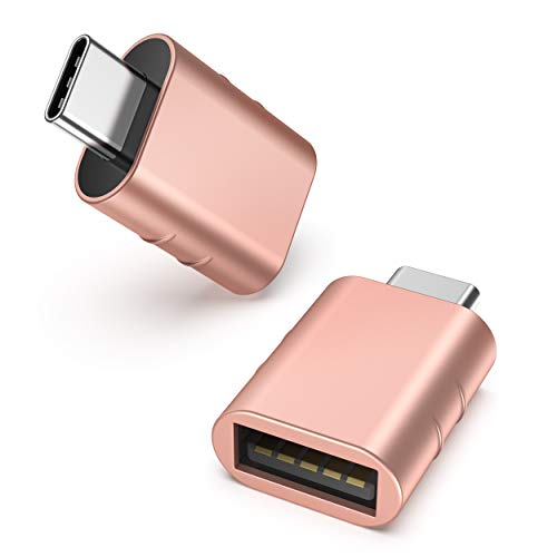 Book Cover Syntech USB C to USB Adapter (2 Pack), Thunderbolt 3 to USB 3.0 Adapter Compatible with MacBook Pro 2019 and Before, MacBook Air 2019/2018, Dell XPS and More Type C Devices, Rose Gold