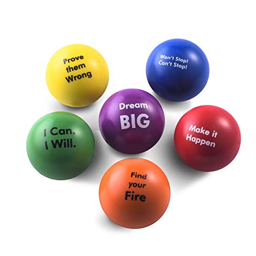 Book Cover Pure Origins | Motivational Stress Balls | Hand Exercise|Gift 6-Pack |Fidget Accessory for Stress Relief, Special Needs, Concentration, Anxiety, Motivation, ADHD, Autism and Team Building (Spirit)