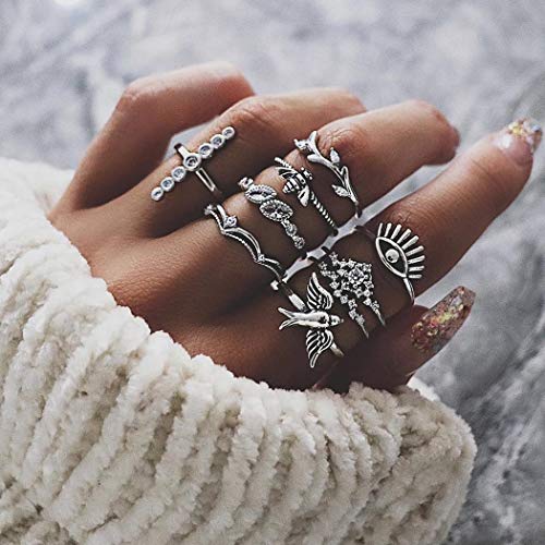 Book Cover kiloid Women Fashion Geometric Finger Rings Set Party Jewelry Gift Jewelry Sets