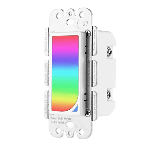 Book Cover Smart Switch WiFi Light Switch with Built-in RGB Dimmer Night Light, Compitable with Echo Alexa/Google Home, Wall Mount Timer WiFi LED Light Switch, Remote Control, Countdown Function