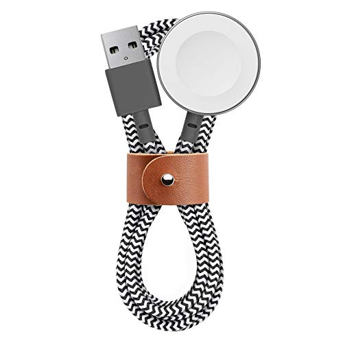 Book Cover Native Union Belt Watch Cable - 4ft Ultra-Strong Reinforced [Apple MFi Certified] Durable USB Charging Cable for Apple Watch Charging Cable with Leather Strap (Zebra)