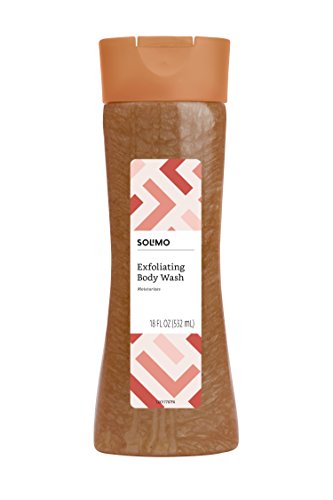Book Cover Amazon Brand - Solimo Exfoliating Body Wash, 18 Fluid Ounce
