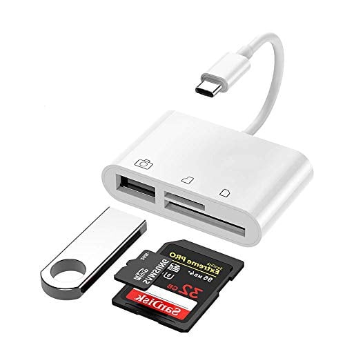 Book Cover SD Card Reader, KaIyuan 3 in 1 USB C to USB Camera Connection Kit SD/Micro SD Card Reader, USB C to USB2.0 Female OTG Adapter for New iPad Pro 11