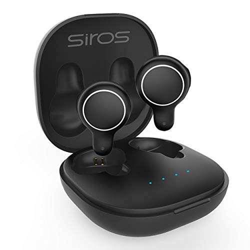 Book Cover True Wireless Earbuds, SIROS T6 5H Continuous 25H Cyclic Playtime 5.0 Wireless Bluetooth Earbuds with Wireless Charging Case, Touch Control Binaural Stereo Bass Bluetooth Wireless Earbuds with Mic