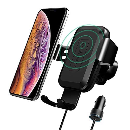 Book Cover Panamalar Wireless Car Charger Mount, 7.5W Compatible with iPhone Xs/XS Max/XR/X/8/8 Plus, 10W for Samsung and Other QI Enabled Devices