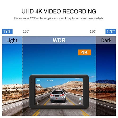 Book Cover TOGUARD 4K Dash Cam Ultra HD Car Dash Camera 3'' LCD 170° Wide Angle Dashboard Camera Recorder with Night Vision, 24Hs Parking Monitor, G-Sensor, Time Lapse