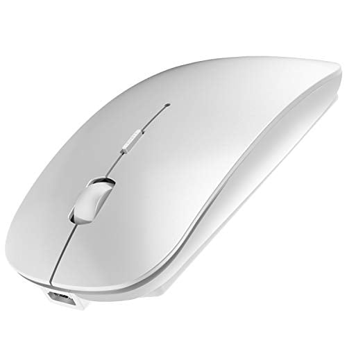 Book Cover ShuGuoTu 2.4GHz Wireless Bluetooth Mouse, Dual Mode Slim Rechargeable Wireless Mouse Silent USB Mice, 3 Adjustable DPI,Compatible for Laptop Windows Mac Android MAC PC Computer (Silver)
