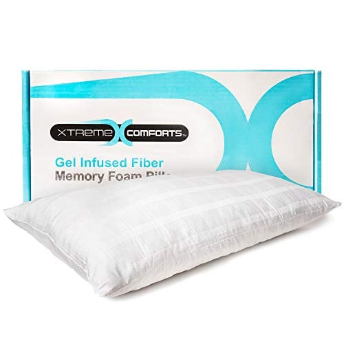 Book Cover Gel Infused Fiber Memory Foam Pillow with Removable Cotton Cover Ã¢â‚¬â€œ Cooling, Adjustable, Hypoallergenic Pillow - Perfect Support for Back, Stomach, Side Sleepers