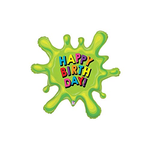 Book Cover Happy Birthday 39'' Slime Paint Splat Mylar Balloon Birthday Party Decorations Supplies