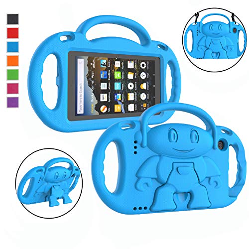 Book Cover LTROP Kindle Fire 7 Tablet Case, Fire 7 2019/ 2017 Case for Kids - Light Weight Handle Stand Shoulder Strap Child-Proof Case for Fire 7-inch Display Tablet ( 9th Generation & 7th Gen) - Blue
