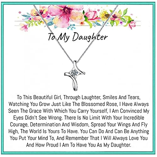 Book Cover Onepurposegifts Daughter Gifts Daughetrer necklace, Daughter birthday gifts, sweet 16 gifts graduation gift gifts for her Cross