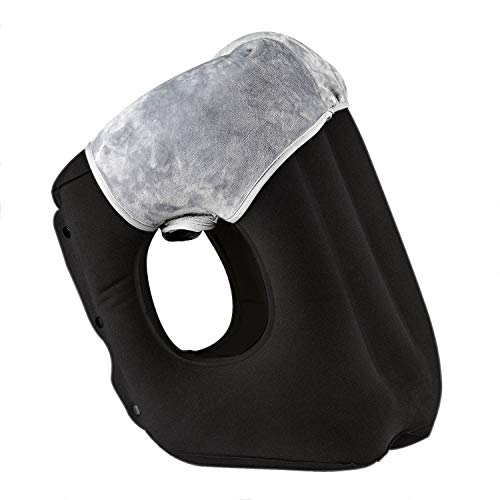 Book Cover simptech Inflatable Travel Pillow,Airplane Pillow with Super Soft Slipcover, Big Valve Design Inflate and Deflate in Seconds, Unfolding Used As Lumbar Support