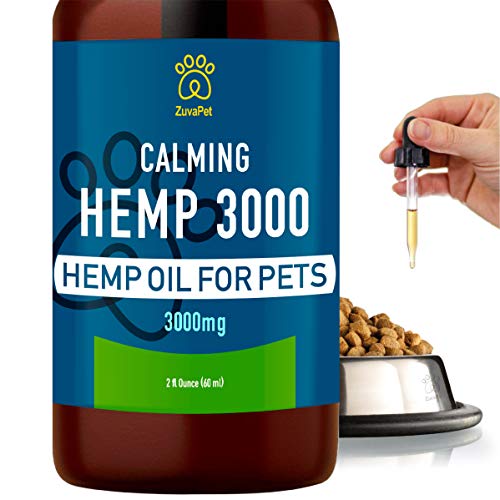 Book Cover Hemp Oil for Dogs and Cats (3000mg | 120 Servings) #1 Calming Treats for Dogs - Immediate Dog Anxiety Relief for Dogs & Cats - Joint Supplement for Dogs - Natural Hemp Oil Dog Calming Aid w/ Omega 3