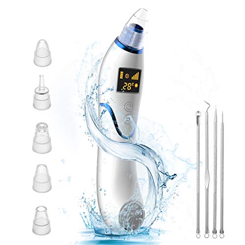 Book Cover VICOODA Blackhead Remover Vacuum, Pore Cleaner Rechargeable Hot Cold Care Panel Blackhead Removal Acne Comedone Extractor Tool with LCD Display, 5 Suction Power and 5 Replacement Probes