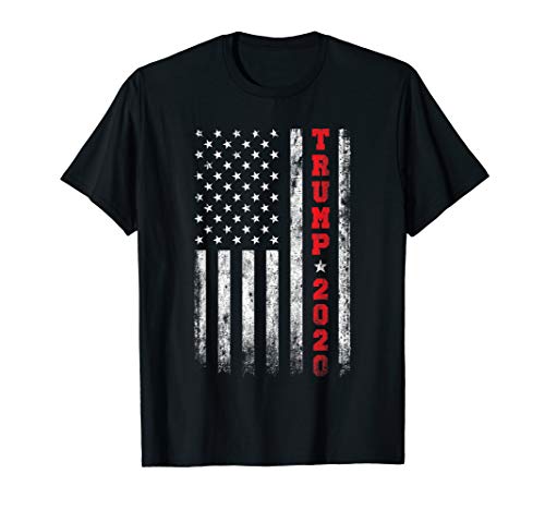 Book Cover Trump 2020 American Flag Vintage T-Shirt