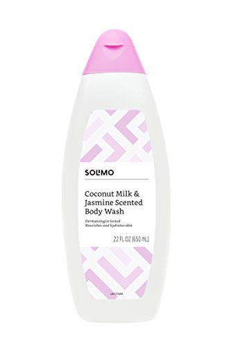 Book Cover Amazon Brand - Solimo Body Wash, Coconut Milk and Jasmine Scented, 22 Fluid Ounce