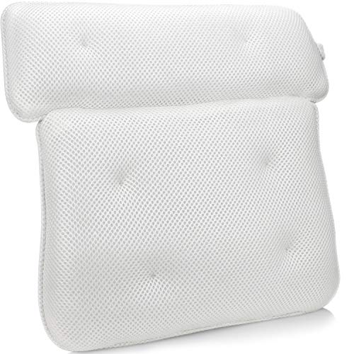 Book Cover Sierra Concepts Bliss Luxury 3D Mesh Spa Bath Pillow for Bathtub, Spa with Six Strong Grip Suction Cups - Soft, Comfortable & Quick Dry for Neck, Head, Shoulder Ergonomic Support (14