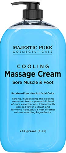 Book Cover MAJESTIC PURE Cooling Foot and Muscle Massage Cream - for Sore Muscle, Body & Foot, Sports Massage - Advanced Formula with Soothing & Calming Essential Oils - 9 fl oz