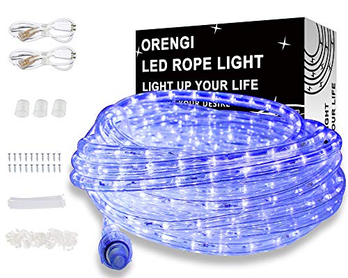 Book Cover LED Rope Lights 50ft/15M, 540 Blue LEDs,Indoor Outdoor Waterproof Rope Lights,Bright,Connectable,110V 2 Wire UL Power Supply,Ideal for Backyard,Patio,Decorative Lighting
