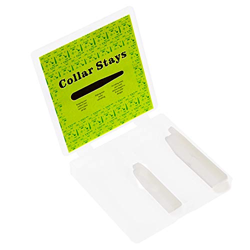 Book Cover xydstay 52 Transparent Plastic Collar Stays in a Clear Plastic Box, 4 Sizes, For Men Shirts