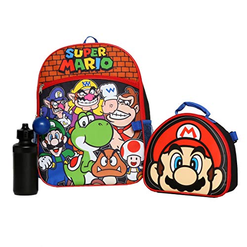 Book Cover Boys 4-5PC Licensed Backpack and Lunch Set: Includes Paw Patrol, Sonic, Toy Story, and Nintendo
