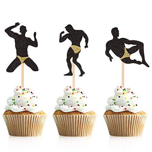 Book Cover Donoter 36 Pcs Male Dancers Strippers Cupcake Toppers Bachelorette Cupcake Picks Hen Party Decoration Supplies