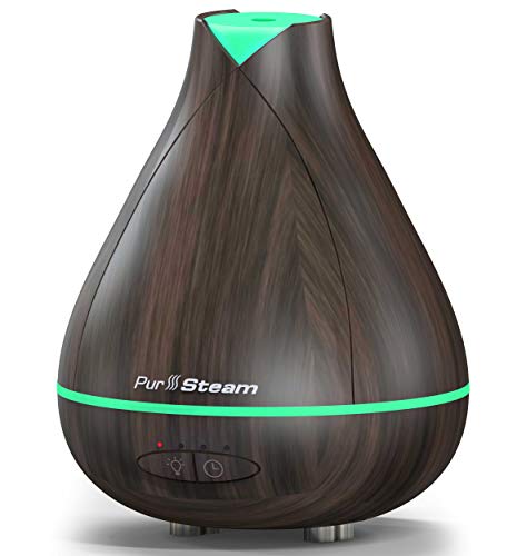 Book Cover PurSteam Essential Oil Diffuser, Wood Grain Aromatherapy Diffuser Ultrasonic Cool Mist Humidifier with Color LED Light Changing and Waterless Auto Shut-off for Bedroom Office Home Baby Room Yoga