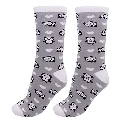 Book Cover Kawaii Socks Womens Cute Funny Socks Casual Cotton Crew Animal Panda Socks