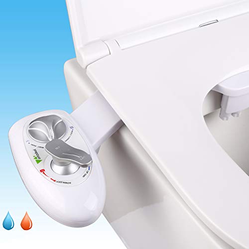 Book Cover amzdeal Hot & Cold Fresh Water Bidet Dual Self Cleaning Nozzles(Posterior/Feminine Wash) Bidet Attachment for Toilet Changeable Water Pressure Non-electric Spray Bidet Easy Installation Updated
