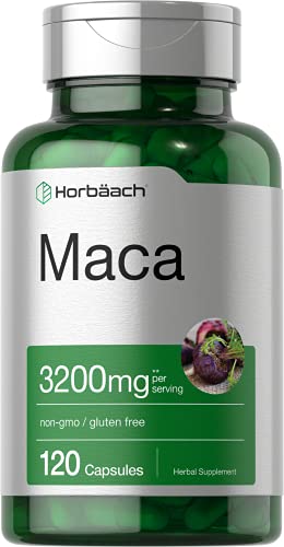 Book Cover Maca Root Capsules | 120 Pills | High Potency Extract for Men and Women | Non-GMO and Gluten Free Formula | by Horbaach
