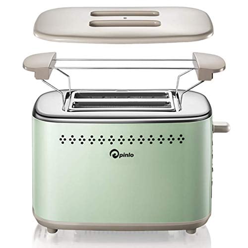 Book Cover Toaster 2-Slice Stainless Steel Toasters with 2 Extra Wide Slots 6 Browning Dials and Removable Crumb Tray Warming Rack for Breakfast Bread Muffins Ovens Mint Green Retro Toasters
