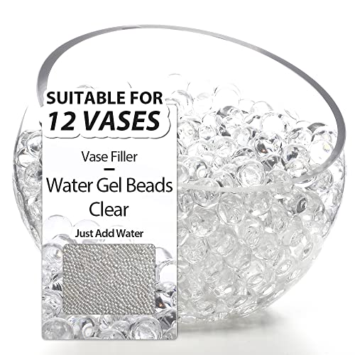 Book Cover NOTCHIS Upgraded 20,000 Vase Fillers Clear Big Water Gel Beads, Floral Beads Gel Bead, Clear Water Pearls Vase Filler Bead for Wedding Centerpiece Decoration, Floral Decoration