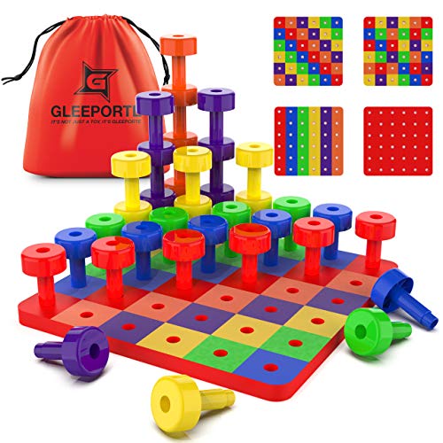 Book Cover Gleeporte Stacking Peg Board Set Toy (4 Sides Pack, Basic Pack)