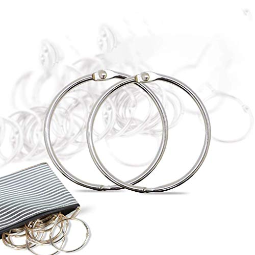 Book Cover HomLujo Multipurpose Book Binder Rings, Metal Iron Nickel Plated Loose Leaf Rings. 1 inch Ring Size, Used as Books Ring, Binders Ring, Index Cards and Craft Rings. Storage Pouch Included.