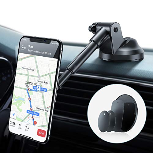 Book Cover AINOPE Magnetic Phone Car Mount, 6 Strong Magnets Phone Holder for Car Dashboard and Windshield, 360Â° Rotation & Metal Telescopic Arm, Hands-Free Car Phone Holder for with 3''-7'' Phone