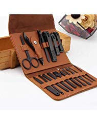 Book Cover AIWOGEP 16 Pieces Manicure Set with PU Leather Case, Personal Care Tool Kits, Stainless Steel Pedicure Set,Nail Clippers Scissors Gifts for Men/Women, Anniversary, Christmas, Birthday